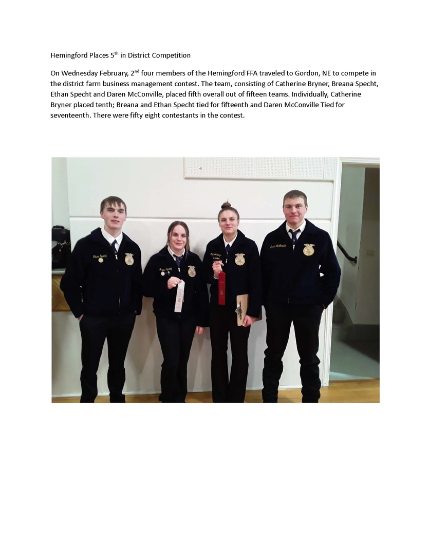 Hemingford Public School District 10 District Farm Business